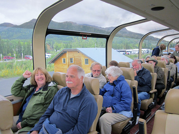 151. On the train to Anchorage - Becky, Frank, John and Mom